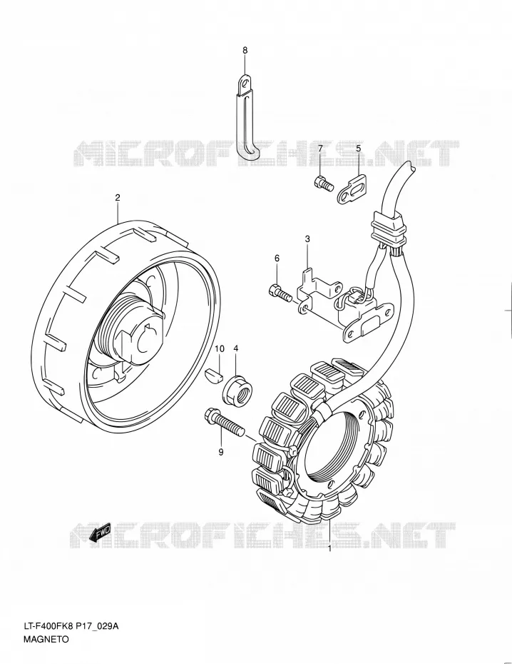 ONTSTEKING (LT-F400FL0) Suzuki QUAD 400 KINGQUAD 2010  LT-F400F L0 (P17,P24)