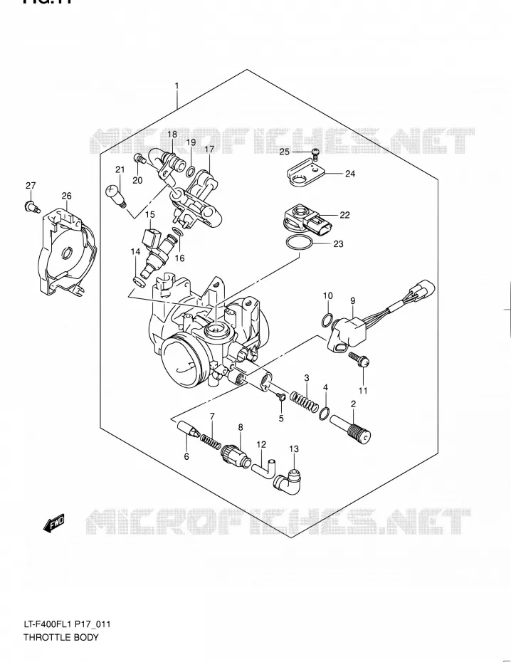 GASKLEPHUIS Suzuki QUAD 400 KINGQUAD 2011  LT-F400F L1 (P17,P24)