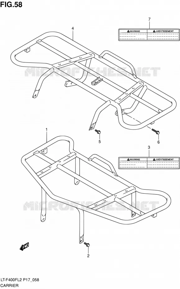 CARRIER (LT-F400FZL2 P17) Suzuki QUAD 400 KINGQUAD 2012  LT-F400F L2/LT-F400FZ L2