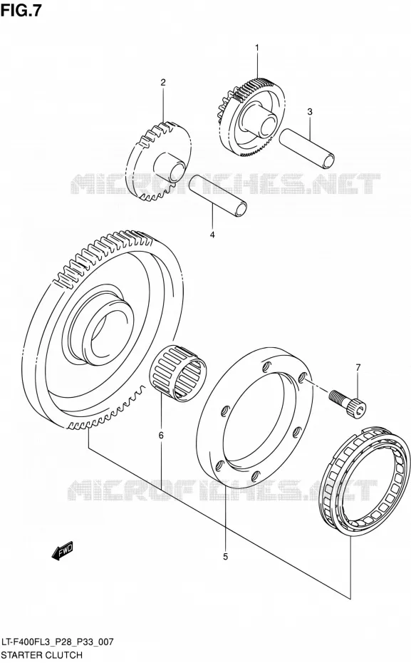 STARTMOTOR CLUTCH Suzuki QUAD 400 KINGQUAD 2013  LT-F400F L3/LT-F400FZ L3 (P03,P28,P33)