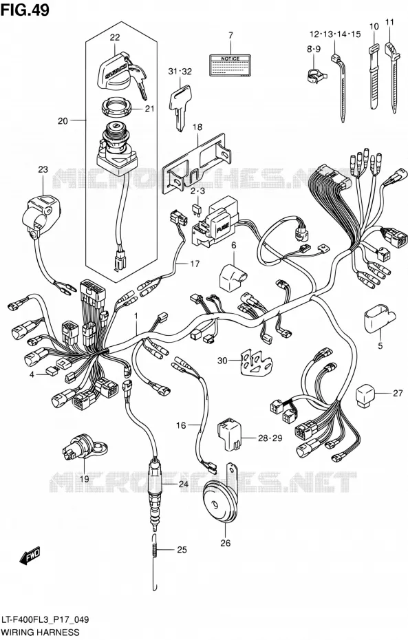 BEDRADING (LT-F400FL3 P24) Suzuki QUAD 400 KINGQUAD 2013  LT-F400F L3/LT-F400FZ L3 (P17,P24)