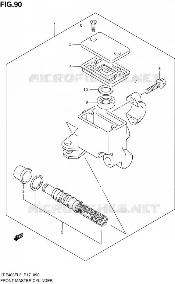 FRONT HOOFDREMCILINDER Suzuki QUAD 400 KINGQUAD 2013  LT-F400F L3/LT-F400FZ L3 (P17,P24)