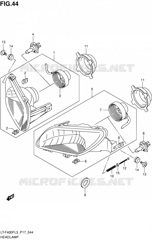 KOPLAMP Suzuki QUAD 400 KINGQUAD 2013  LT-F400F L3/LT-F400FZ L3 (P17,P24)
