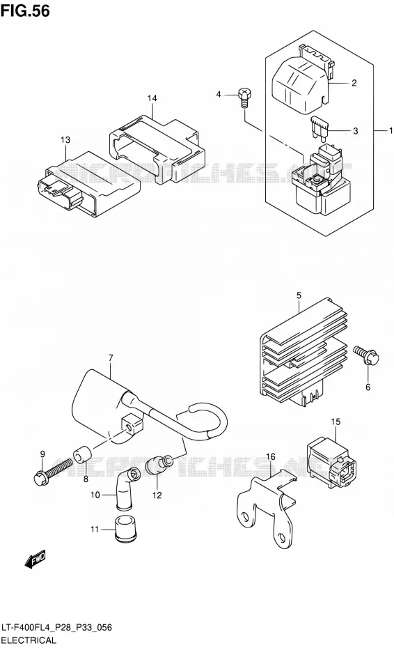 ELEKTRISCH (LT-F400FL4 P33) Suzuki QUAD 400 KINGQUAD 2014  LT-F400F L4/LT-F400FZ L4 (P03,P28,P33)