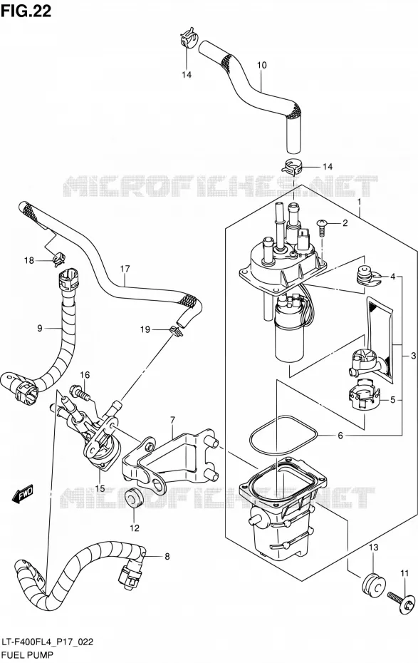 BENZINE POMP Suzuki QUAD 400 KINGQUAD 2014  LT-F400F L4/LT-F400FZ L4 (P17)