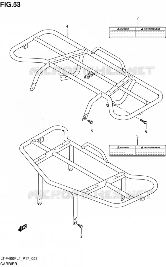 CARRIER (LT-F400FZL4 P17) Suzuki QUAD 400 KINGQUAD 2014  LT-F400F L4/LT-F400FZ L4 (P17)
