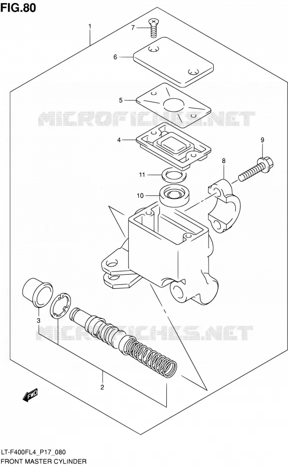 FRONT HOOFDREMCILINDER Suzuki QUAD 400 KINGQUAD 2014  LT-F400F L4/LT-F400FZ L4 (P17)