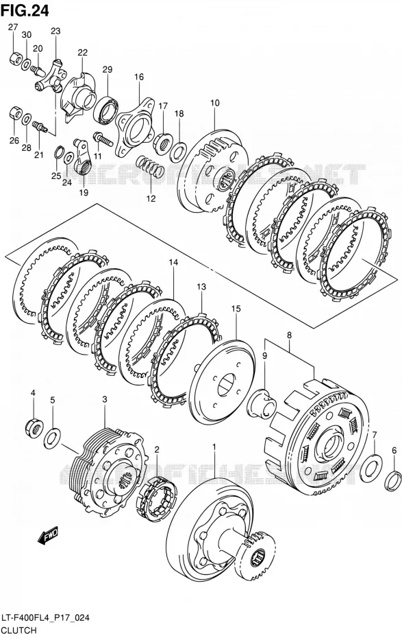 KOPPELING Suzuki QUAD 400 KINGQUAD 2014  LT-F400F L4/LT-F400FZ L4 (P17)