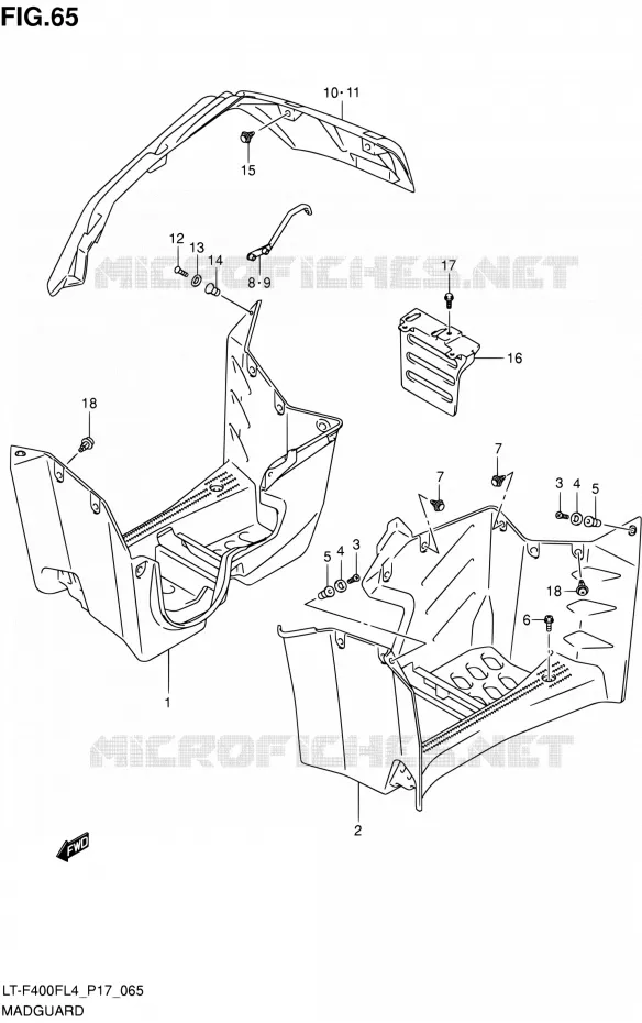 SPATBORD (LT-F400FZL4 P17) Suzuki QUAD 400 KINGQUAD 2014  LT-F400F L4/LT-F400FZ L4 (P17)