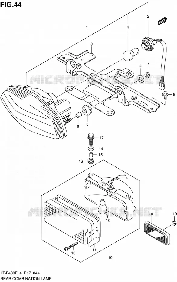 TAIL LIGHT ASSY (LT-F400FL4 P17) Suzuki QUAD 400 KINGQUAD 2014  LT-F400F L4/LT-F400FZ L4 (P17)