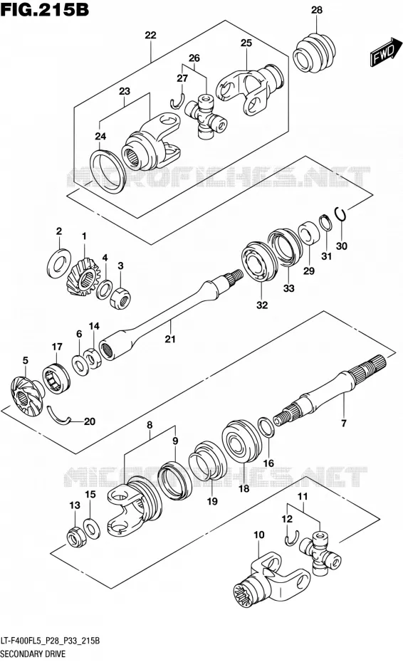 AANDRIJFAS (LT-F400FL5 P33) Suzuki QUAD 400 KINGQUAD 2015  LT-F400F L5/LT-F400FZ L5 (P03,P28,P33)
