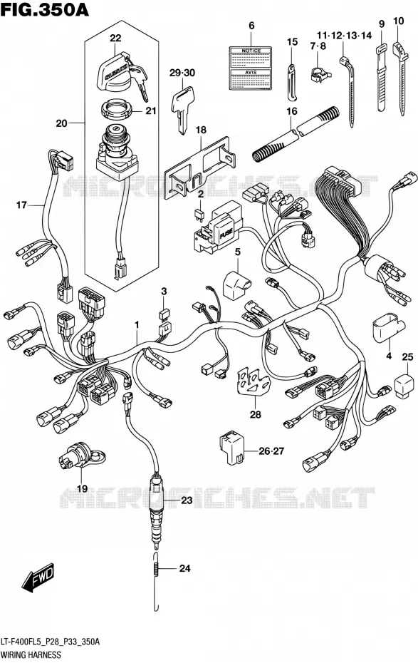 BEDRADING (LT-F400FL5 P28) Suzuki QUAD 400 KINGQUAD 2015  LT-F400F L5/LT-F400FZ L5 (P03,P28,P33)
