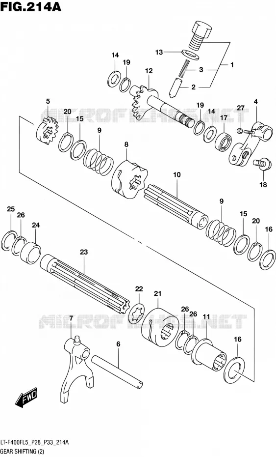 SCHAKELEN ASSY (2) Suzuki QUAD 400 KINGQUAD 2015  LT-F400F L5/LT-F400FZ L5 (P03,P28,P33)