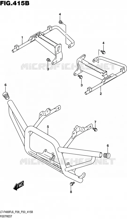 FOOTREST (LT-F400FL6 P33) Suzuki QUAD 400 KINGQUAD 2016  LT-F400F L6 (P03,P28,P33)