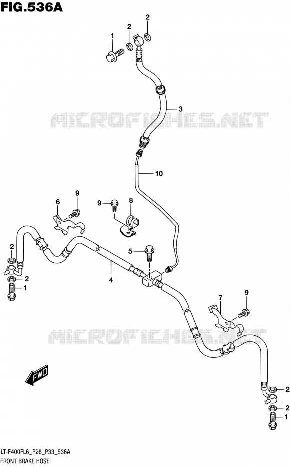 FRONT REMSLANG Suzuki QUAD 400 KINGQUAD 2016  LT-F400F L6 (P03,P28,P33)