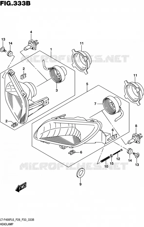 KOPLAMP (LT-F400FL6 P33) Suzuki QUAD 400 KINGQUAD 2016  LT-F400F L6 (P03,P28,P33)