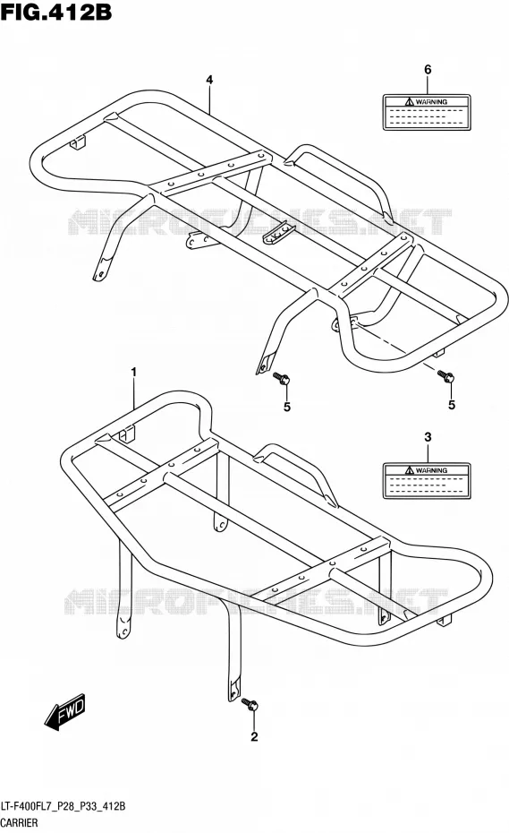 CARRIER (LT-F400FL7 P33) Suzuki QUAD 400 KINGQUAD 2017  LT-F400F L7 (P03,P28,P33)