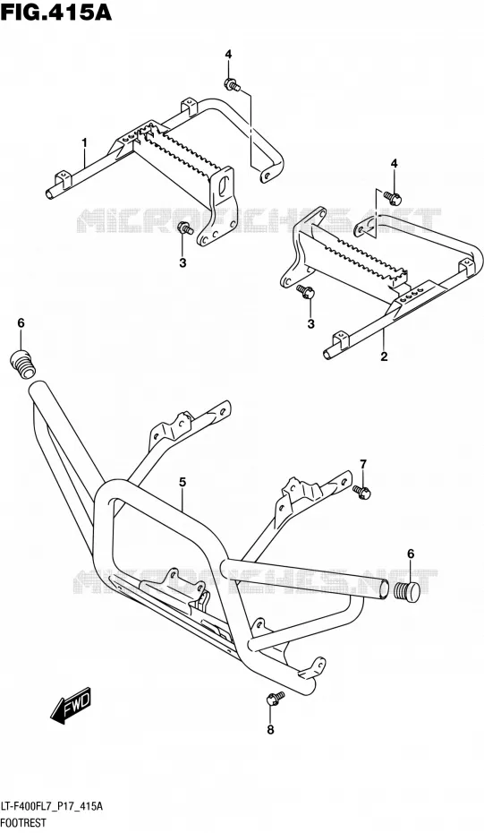 FOOTREST Suzuki QUAD 400 KINGQUAD 2017  LT-F400F L7 (P17)