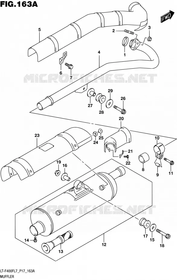 GELUIDDEMPER Suzuki QUAD 400 KINGQUAD 2017  LT-F400F L7 (P17)