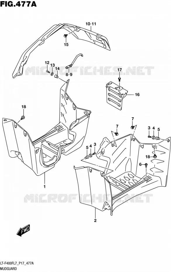 SPATBORD Suzuki QUAD 400 KINGQUAD 2017  LT-F400F L7 (P17)