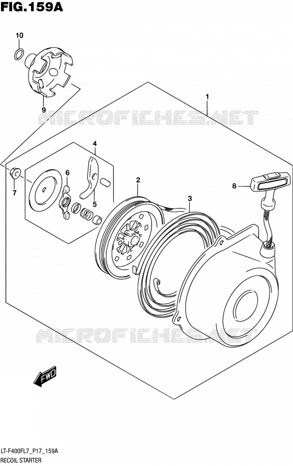 TERUGLOOPSTARTER Suzuki QUAD 400 KINGQUAD 2017  LT-F400F L7 (P17)