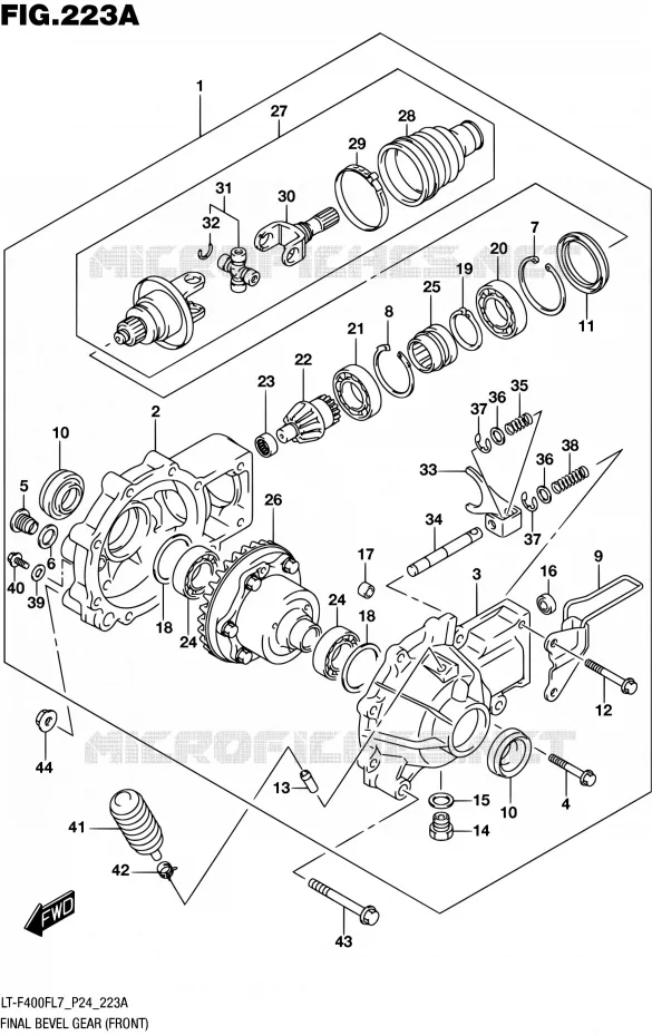 AANDRIJFAS (AVANT) Suzuki QUAD 400 KINGQUAD 2017  LT-F400F L7 (P24)