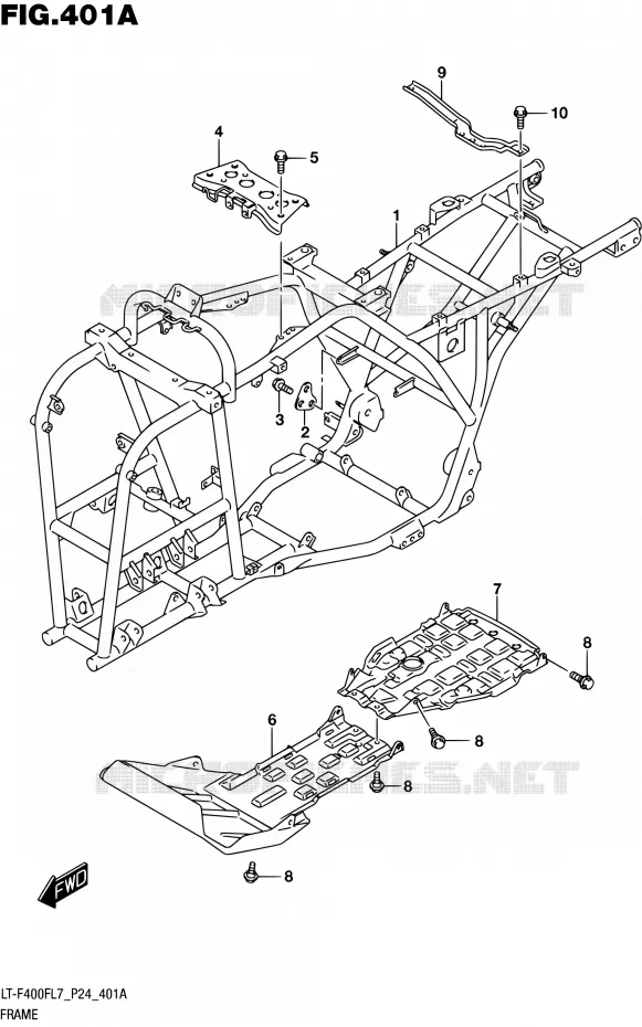 FRAME Suzuki QUAD 400 KINGQUAD 2017  LT-F400F L7 (P24)