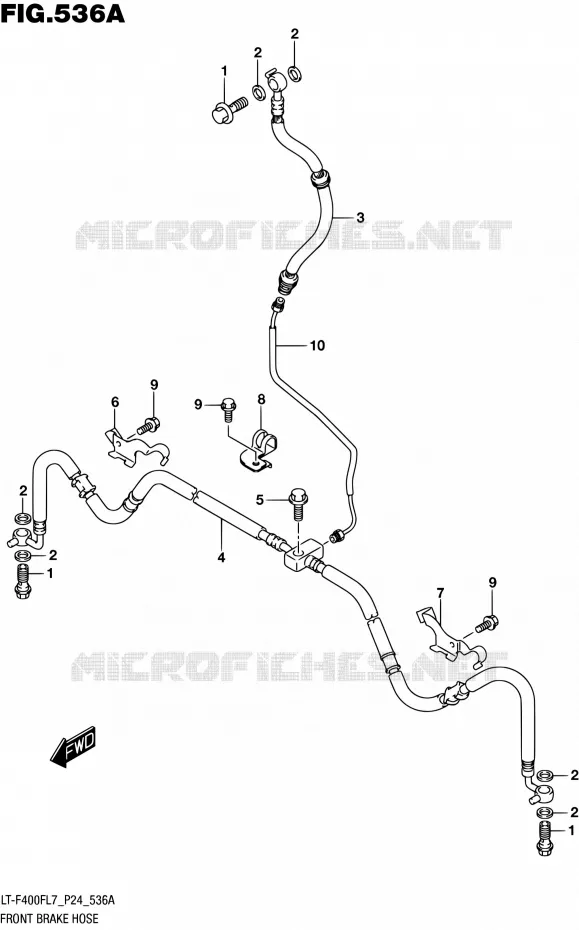 FRONT REMSLANG Suzuki QUAD 400 KINGQUAD 2017  LT-F400F L7 (P24)