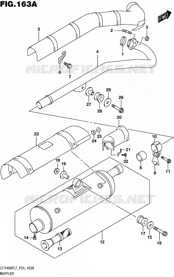 GELUIDDEMPER Suzuki QUAD 400 KINGQUAD 2017  LT-F400F L7 (P24)