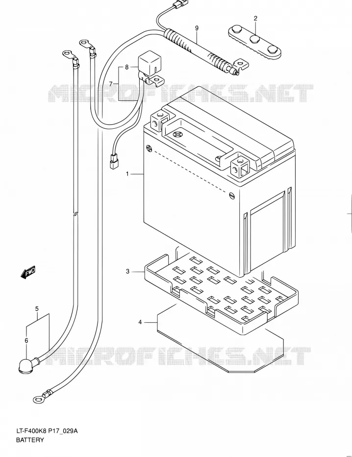 ACCU (MODEL L0) Suzuki QUAD 400 KINGQUAD 2010  LT-F400 L0 (P17,P24)