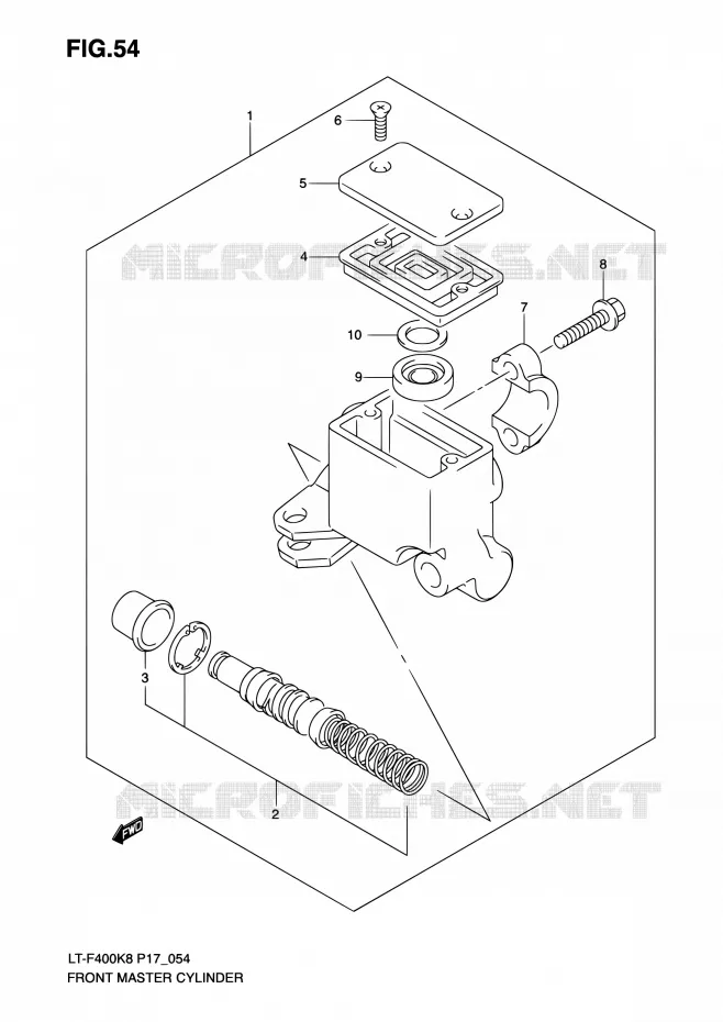 FRONT HOOFDREMCILINDER Suzuki QUAD 400 KINGQUAD 2010  LT-F400 L0 (P17,P24)