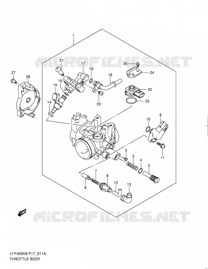 GASKLEPHUIS (MODEL L0) Suzuki QUAD 400 KINGQUAD 2010  LT-F400 L0 (P17,P24)