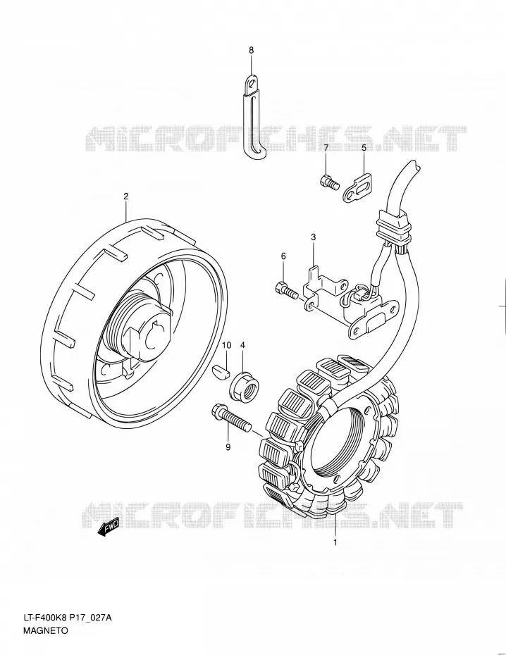 ONTSTEKING (MODEL L0) Suzuki QUAD 400 KINGQUAD 2010  LT-F400 L0 (P17,P24)