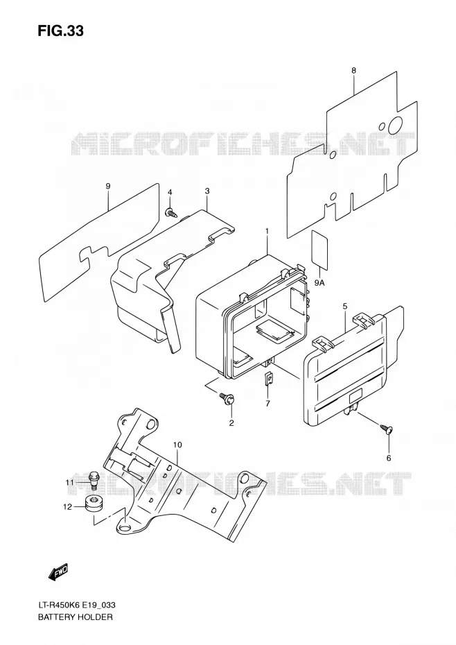 ACCU BOX - TOOLS Suzuki QUAD 450 QUADRACER 2010  LT-R450 L0/LT-R450Z L0 (E19)