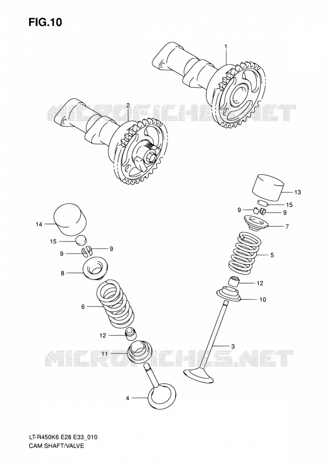 NOKKENAS - VALVES Suzuki QUAD 450 QUADRACER 2010  LT-R450 L0/LT-R450Z L0 (E28,E33)