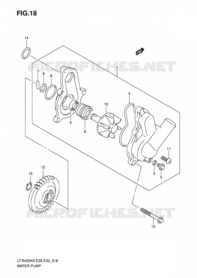 WATERPOMP Suzuki QUAD 450 QUADRACER 2010  LT-R450 L0/LT-R450Z L0 (E28,E33)