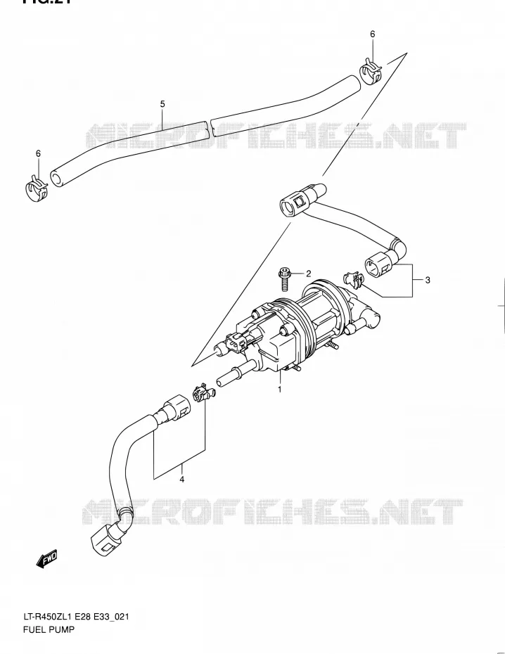 BENZINE POMP (LT-R450ZL1 E33) Suzuki QUAD 450 QUADRACER 2011  LT-R450 L1/LT-R450Z L1 (E03,E28,E33)