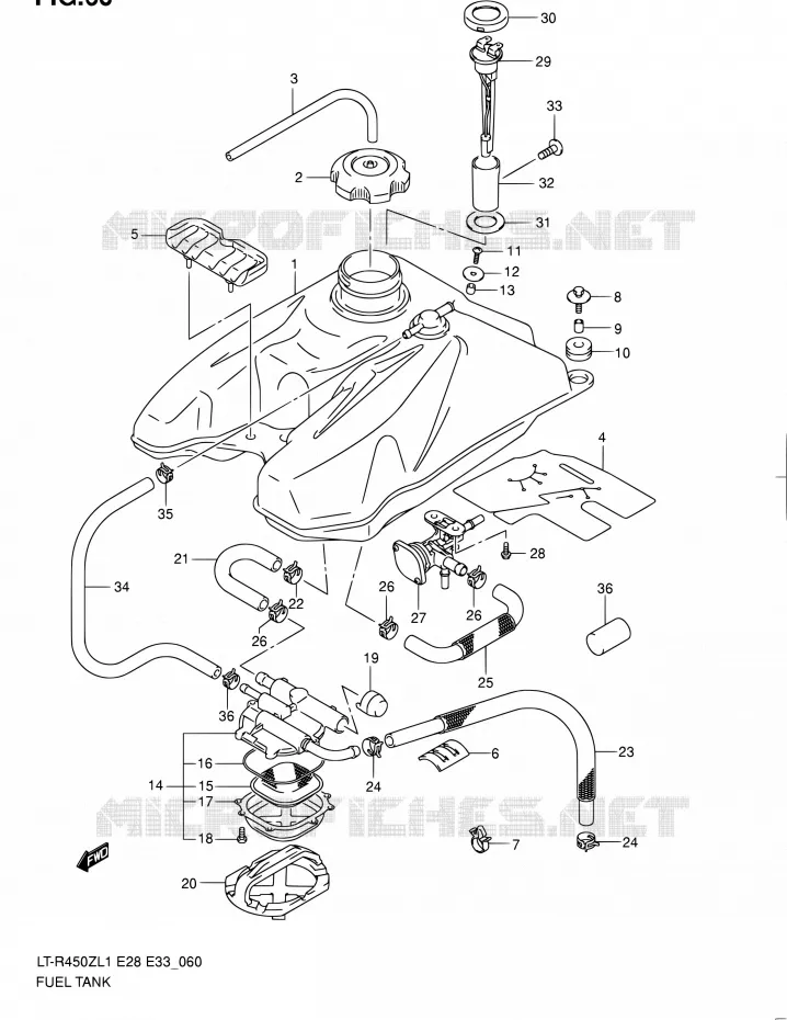 BENZINETANK (LT-R450L1 E33) Suzuki QUAD 450 QUADRACER 2011  LT-R450 L1/LT-R450Z L1 (E03,E28,E33)