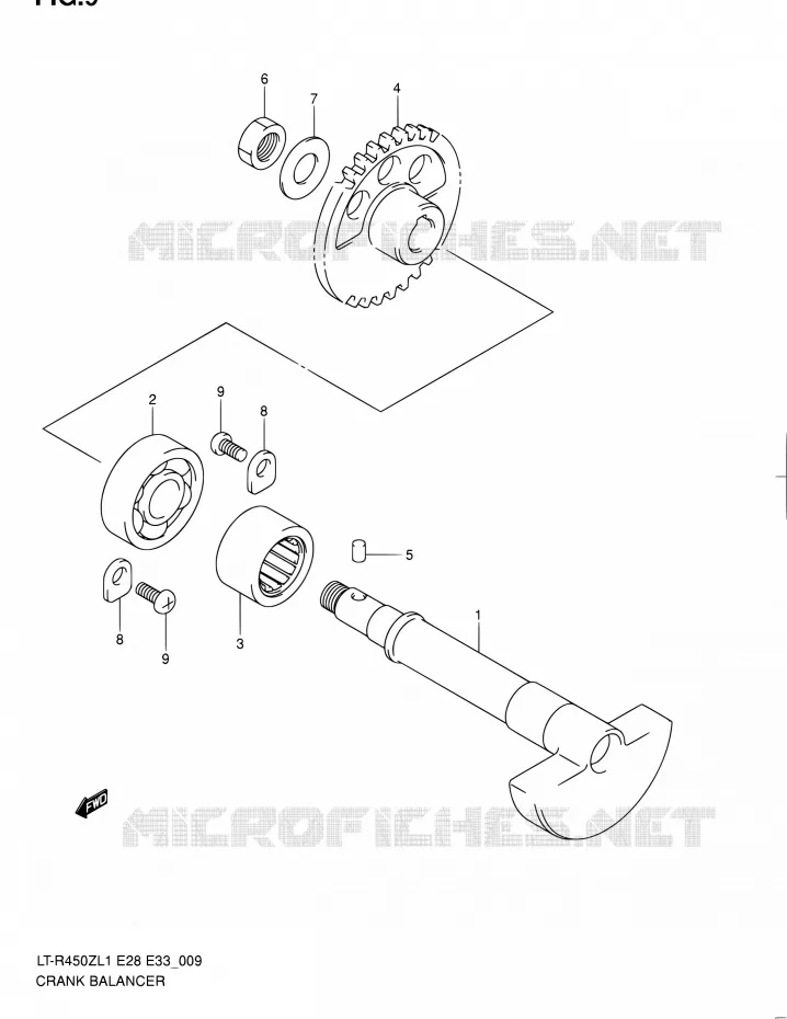 CRANK BALANCER (LT-R450ZL1 E28) Suzuki QUAD 450 QUADRACER 2011  LT-R450 L1/LT-R450Z L1 (E03,E28,E33)