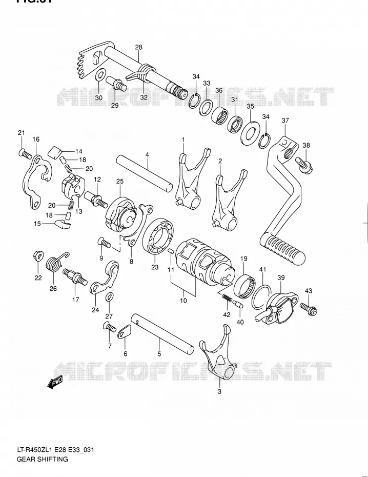 SCHAKELEN ASSY (LT-R450L1 E28) Suzuki QUAD 450 QUADRACER 2011  LT-R450 L1/LT-R450Z L1 (E03,E28,E33)
