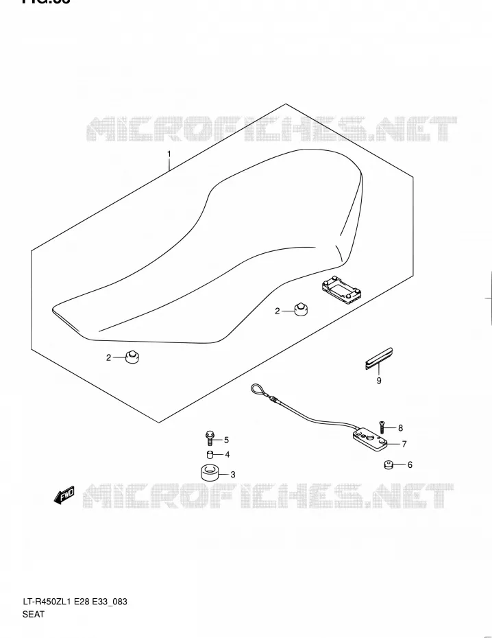 SEAT (LT-R450ZL1 E33) Suzuki QUAD 450 QUADRACER 2011  LT-R450 L1/LT-R450Z L1 (E03,E28,E33)