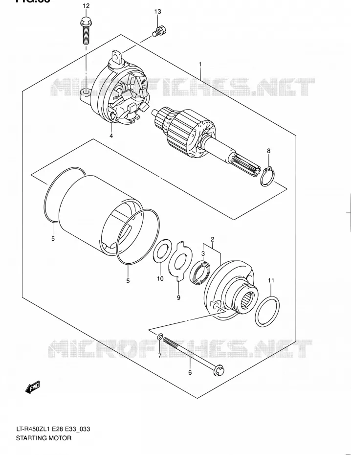 STARTMOTOR Suzuki QUAD 450 QUADRACER 2011  LT-R450 L1/LT-R450Z L1 (E03,E28,E33)