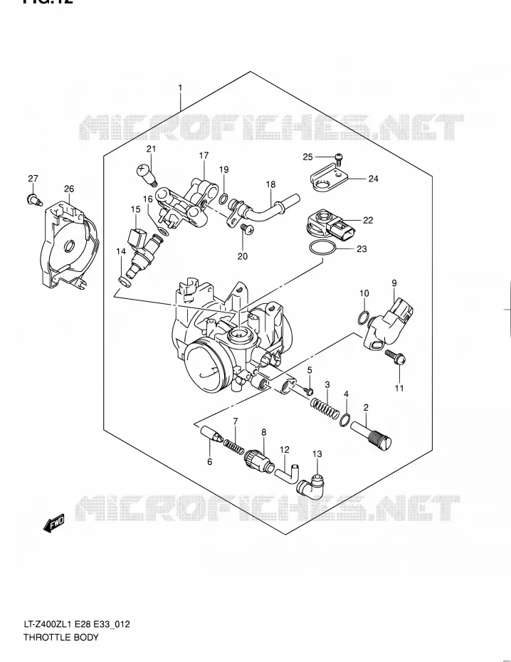 GASKLEPHUIS Suzuki QUAD 400 QUADSPORT 2011  LT-Z400 L1 (E03,E28,E33)