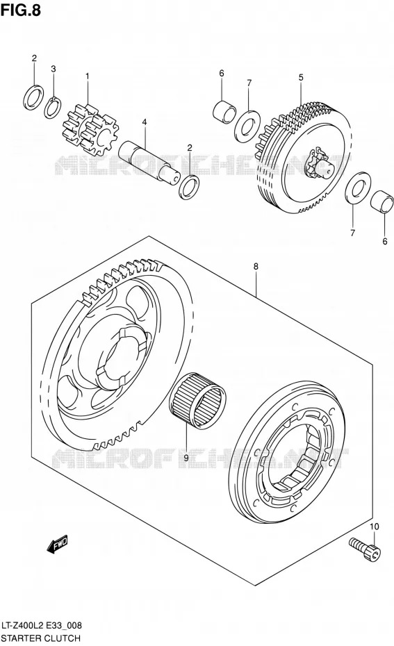 STARTMOTOR CLUTCH Suzuki QUAD 400 QUADSPORT 2012  LT-Z400 L2/LT-Z400Z L2 (E03,E28,E33)