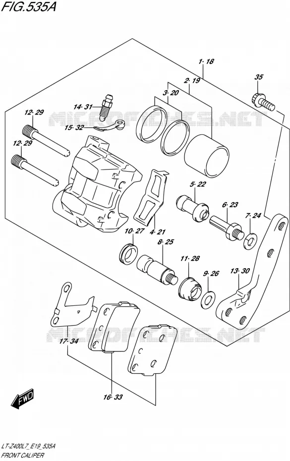 FRONT CALIPER Suzuki QUAD 400 QUADSPORT 2017  LT-Z400 L7 (E19)