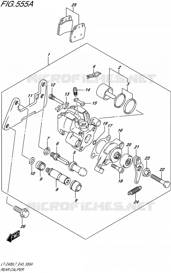 REAR CALIPER Suzuki QUAD 400 QUADSPORT 2017  LT-Z400 L7 (E43)