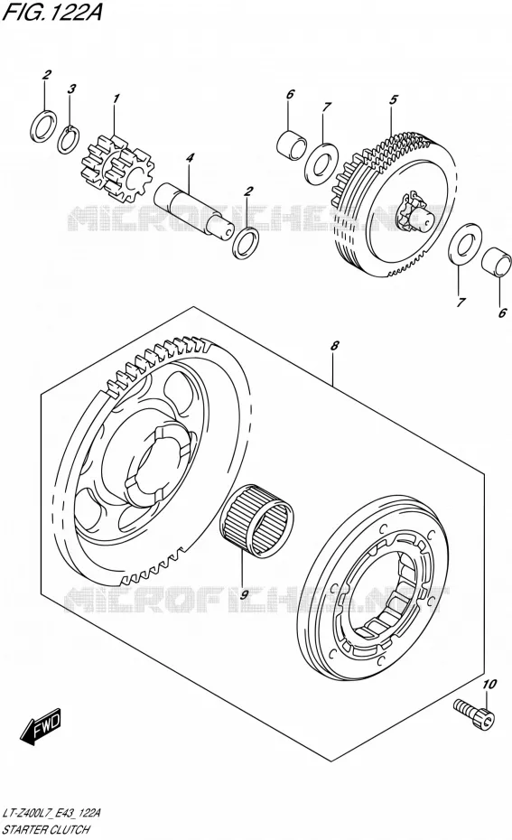 STARTMOTOR CLUTCH Suzuki QUAD 400 QUADSPORT 2017  LT-Z400 L7 (E43)