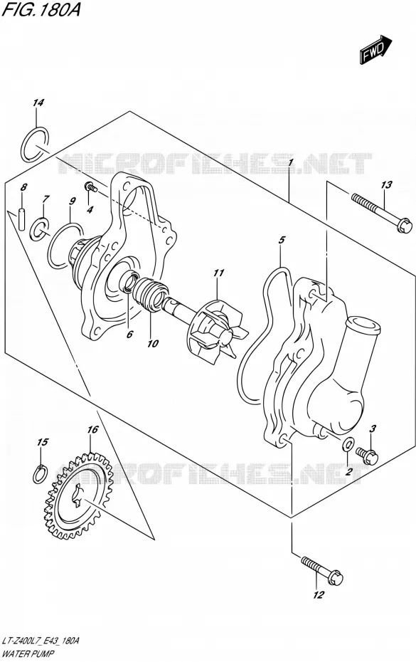 WATERPOMP Suzuki QUAD 400 QUADSPORT 2017  LT-Z400 L7 (E43)