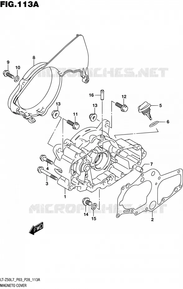 ALTERNATOR COVER Suzuki QUAD 50 QUADSPORT 2017  LT-Z50 L7 (P03,P28,P33)