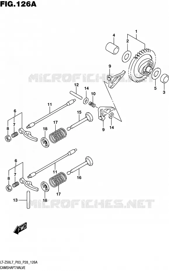 NOKKENAS - VALVES Suzuki QUAD 50 QUADSPORT 2017  LT-Z50 L7 (P03,P28,P33)